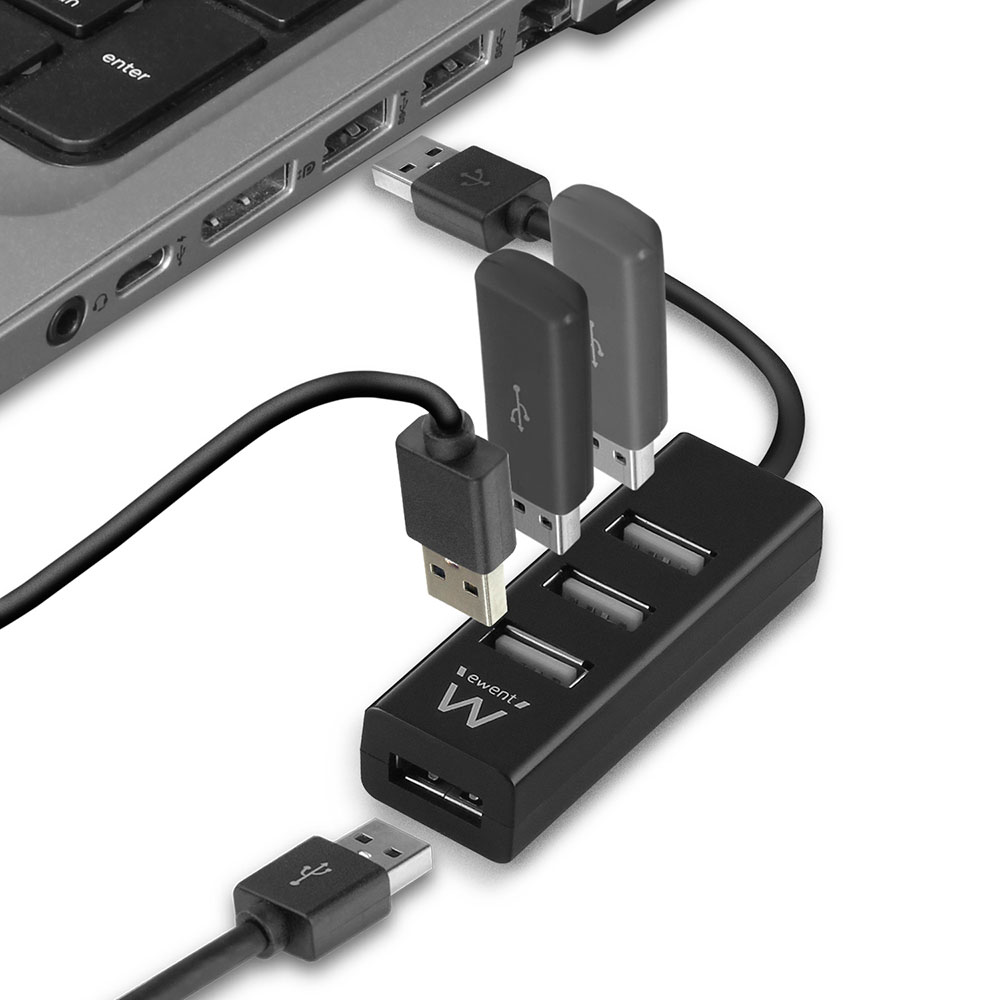 Ewent EW1123 4 Poorts USB HUB Mini Zwart