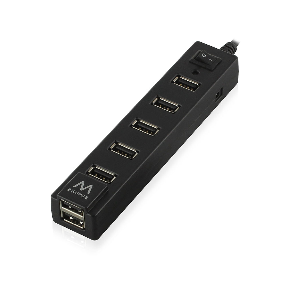 Ewent EW1130 7 Poorts USB 2.0 HUB Aan Uit Knop Zwart