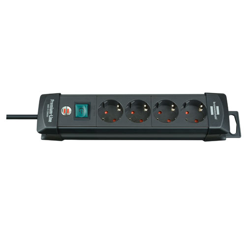 Brennenstuhl Premium-Line stekkerdoos met 4 contacten / zwart - 1,8 meter