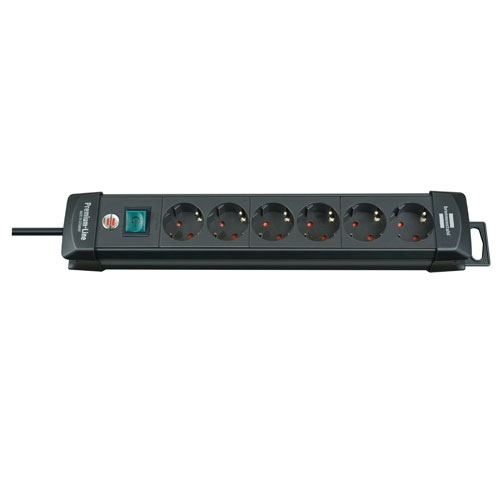 Brennenstuhl 1951160100 PDU Stekkerdoos 6 Sockets met Schakelaar Zwart 3 meter