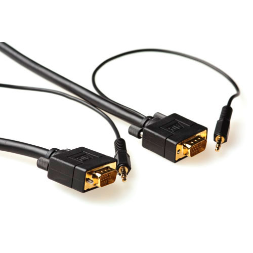 ACT AK4990 Ultra High Performance VGA Audio Aansluitkabel male male 2 meter