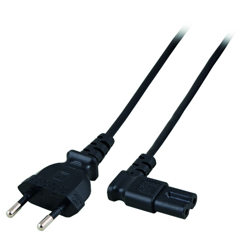 ACT AK5019 230V Stroomkabel Euro Male/C7 Female (Angled Left/Right) - 2 meter