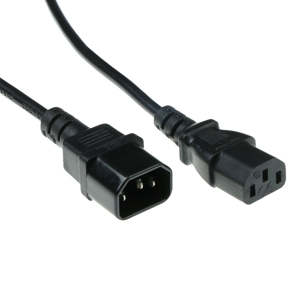 ACT AK5030 230V Stroomkabel C13 C14 Zwart 1,8 meter