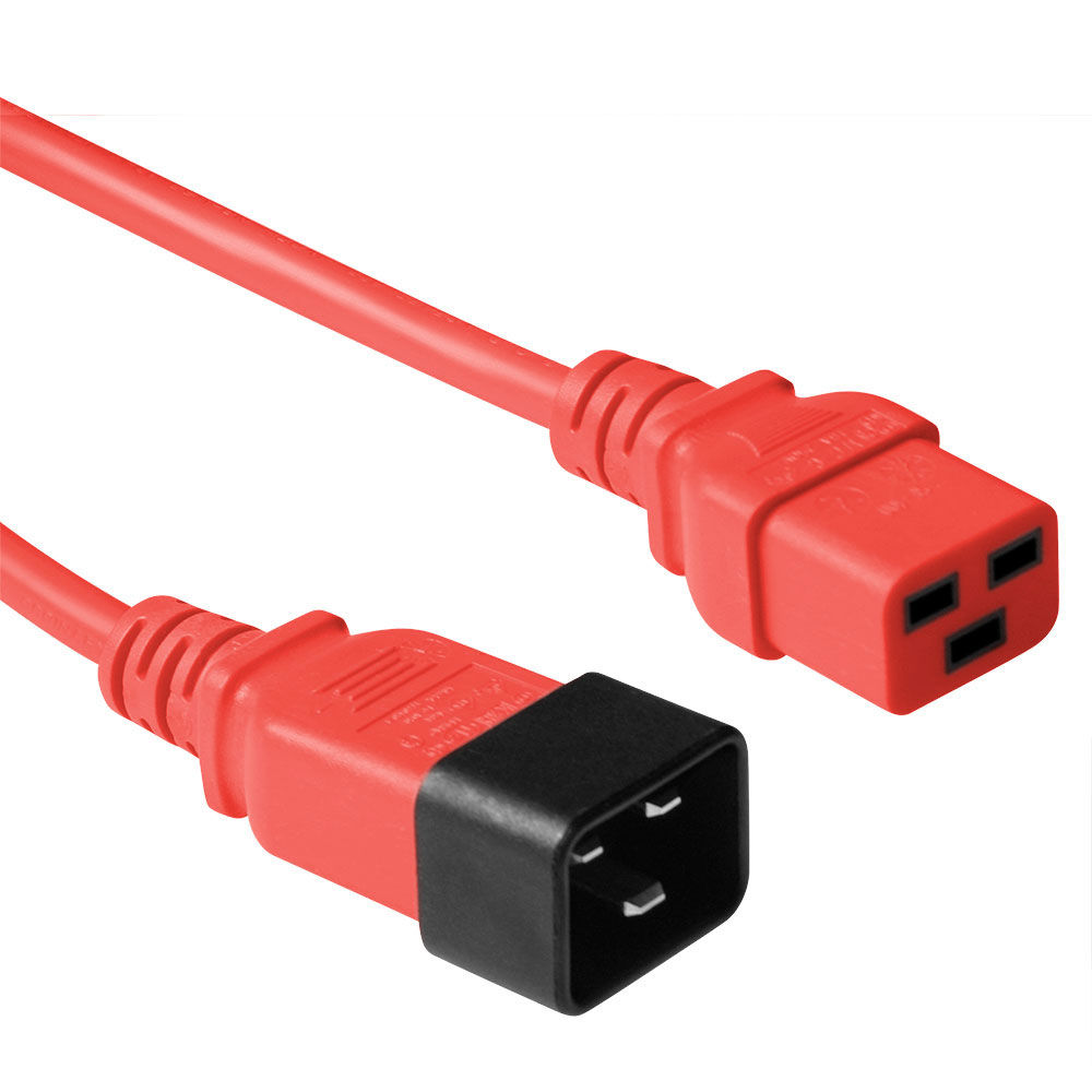 ACT AK5090 230V Stroomkabel C19/C20 Rood - 1,8 meter