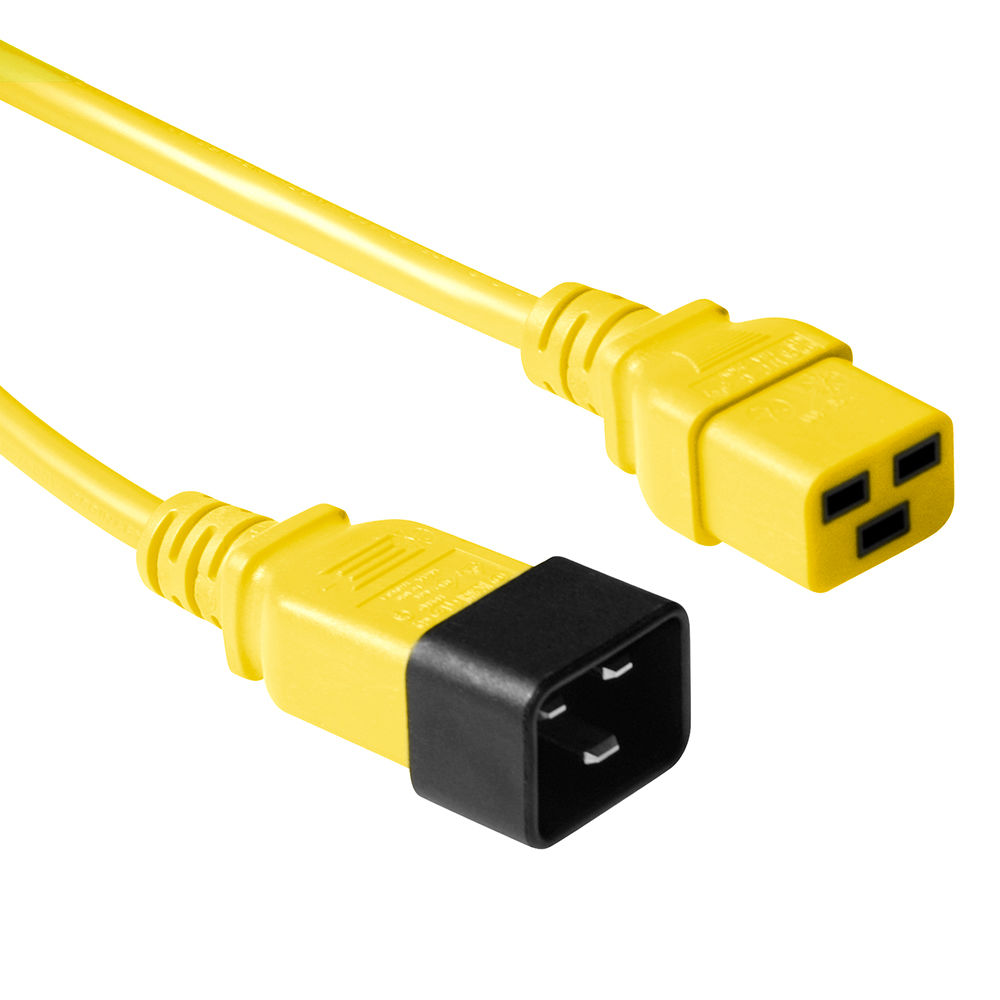 ACT AK5103 230V Stroomkabel C19 C20 Geel 3 meter
