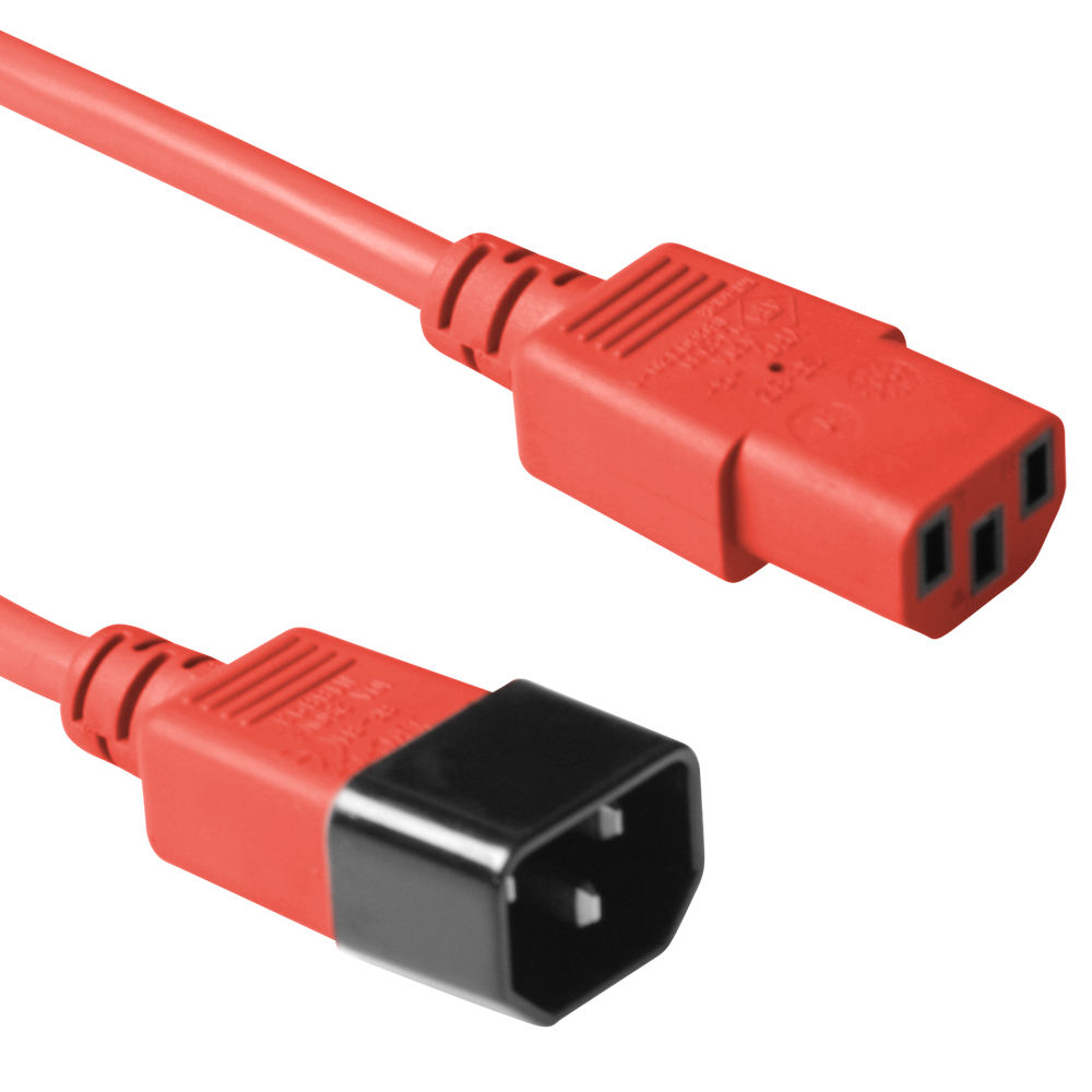 ACT AK5105 230V Stroomkabel C13/C14 Rood - 1,2 meter