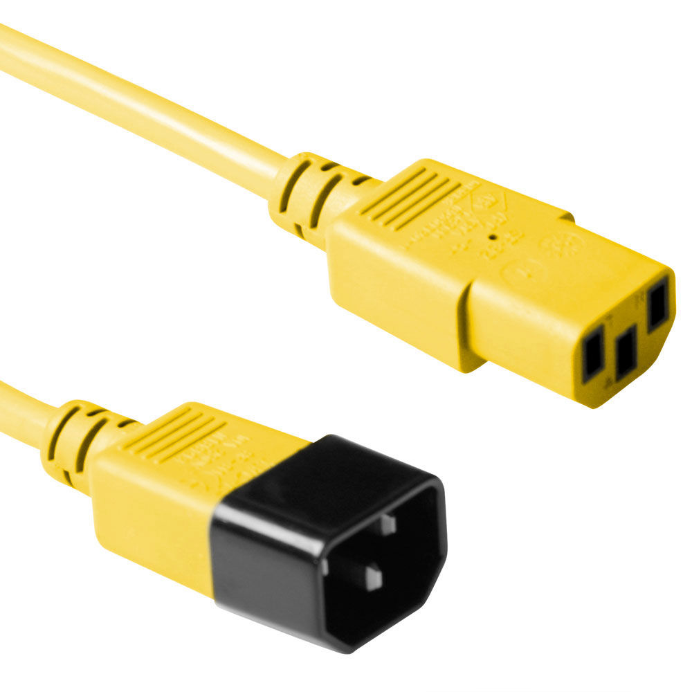 ACT AK5117 230V Stroomkabel C13 C14 Geel 1,2 meter