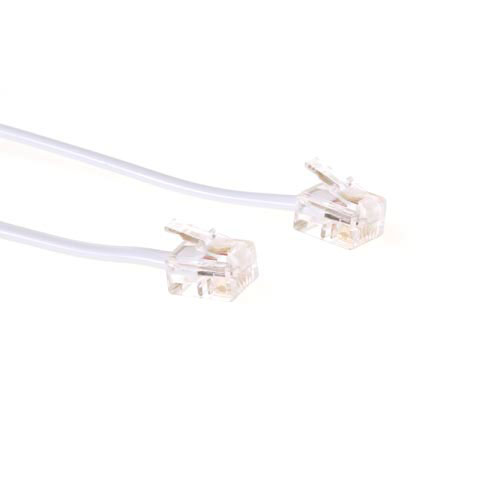 ACT TD5400 Platte Telefoonkabel | RJ11 Connectoren | Wit | 50 cm