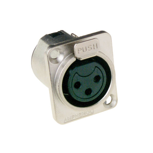 Amphenol AC3FDZ 3 polige XLR chassisdeel female in type D