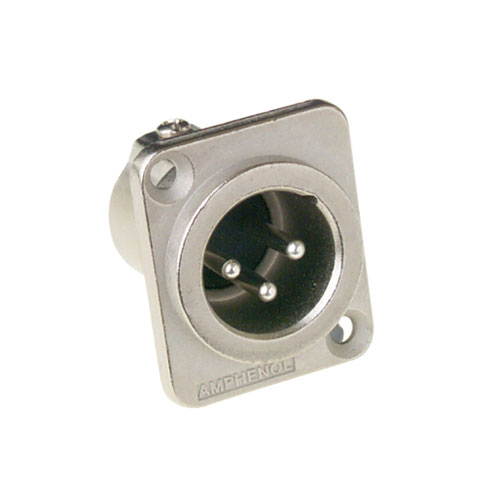 Amphenol AC3MMDZ 3 polige XLR chassisdeel female in type D