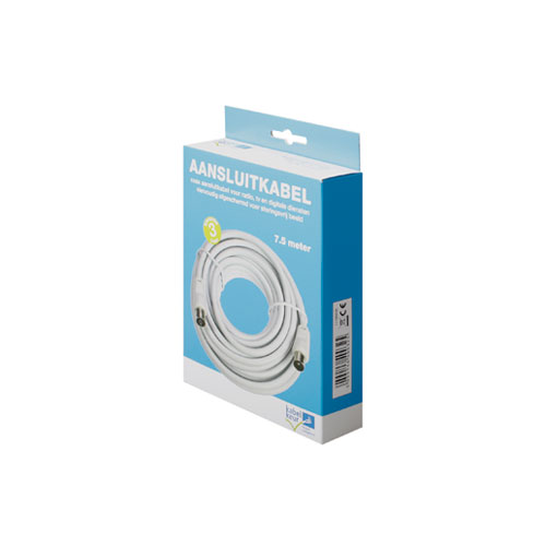 Kabel Keur RLAE 10 7.5KK CAI Kabel COAX Kabel Male Coax Female Rechte Connectoren 7,5 meter