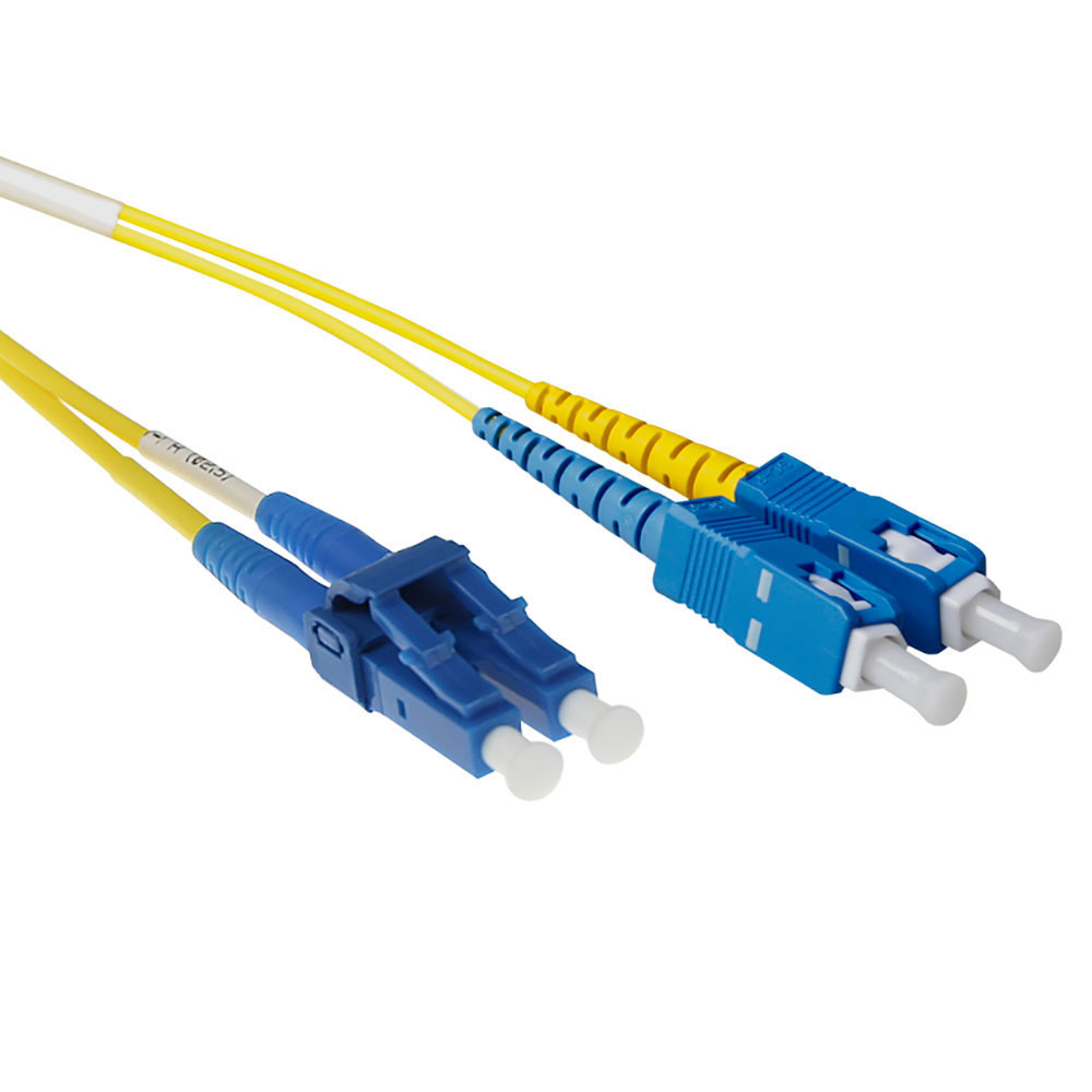 ACT RL1805 Glasvezel Patchkabel Duplex Short Boot LSZH Singlemode LC SC 9 125µm OS2 5 meter