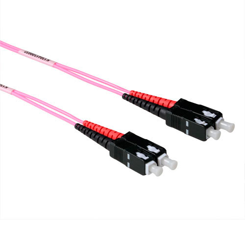 ACT RL3702 Glasvezel Patchkabel Duplex LSZH SC SC 50 125µm OM4 2 meter