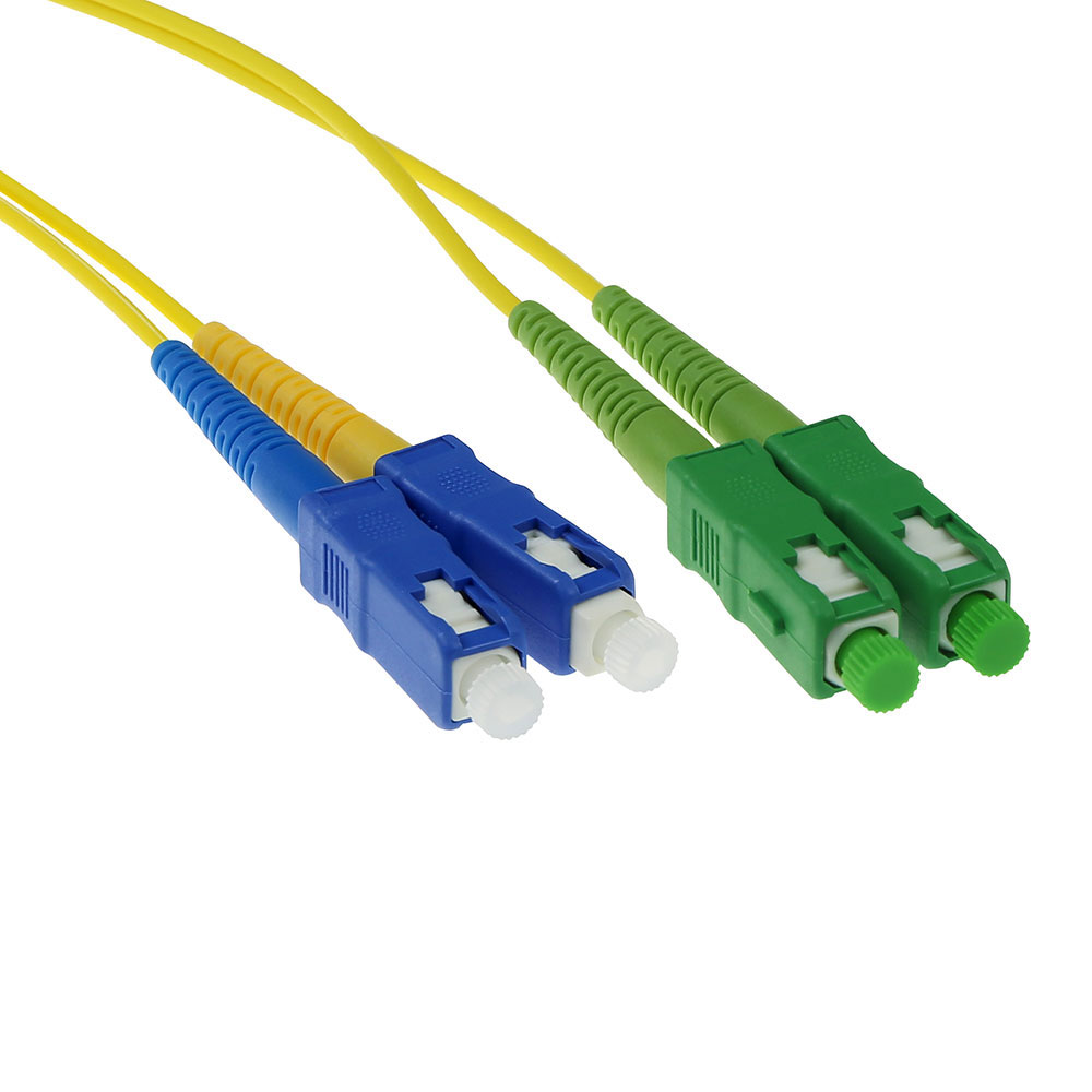 ACT RL3801 Glasvezel patchkabel Duplex LSZH Singlemode SC/APC-SC/UPC 9/125 OS2 - 1 meter
