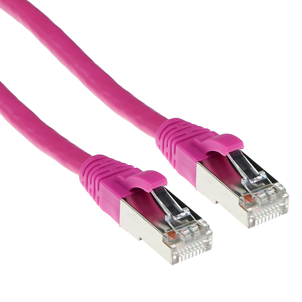 ACT FB2403 LSZH SFTP CAT6A Patchkabel Snagless Roze 3 meter