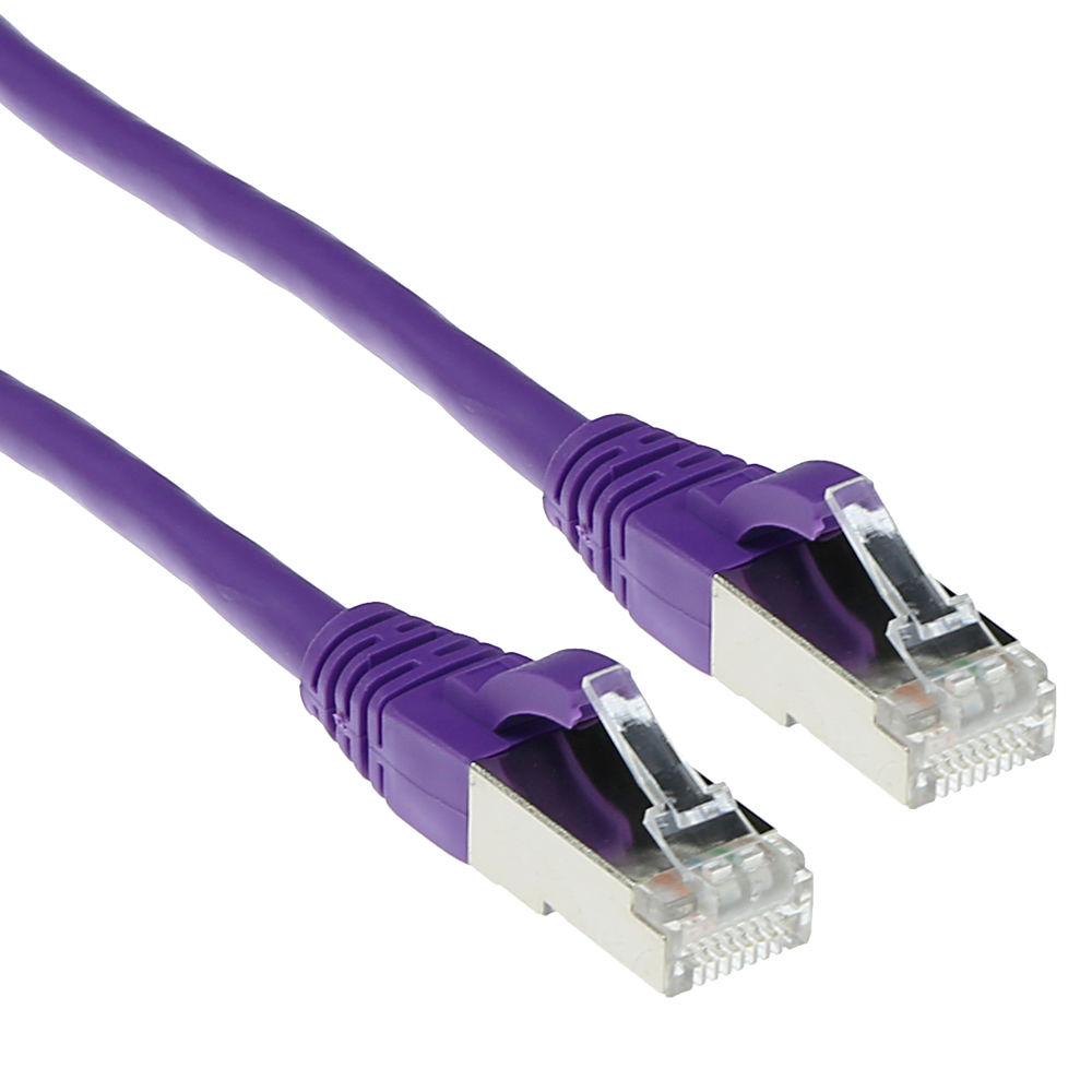 ACT FB8751 LSZH SFTP CAT6A Patchkabel Snagless Paars 1,5 meter