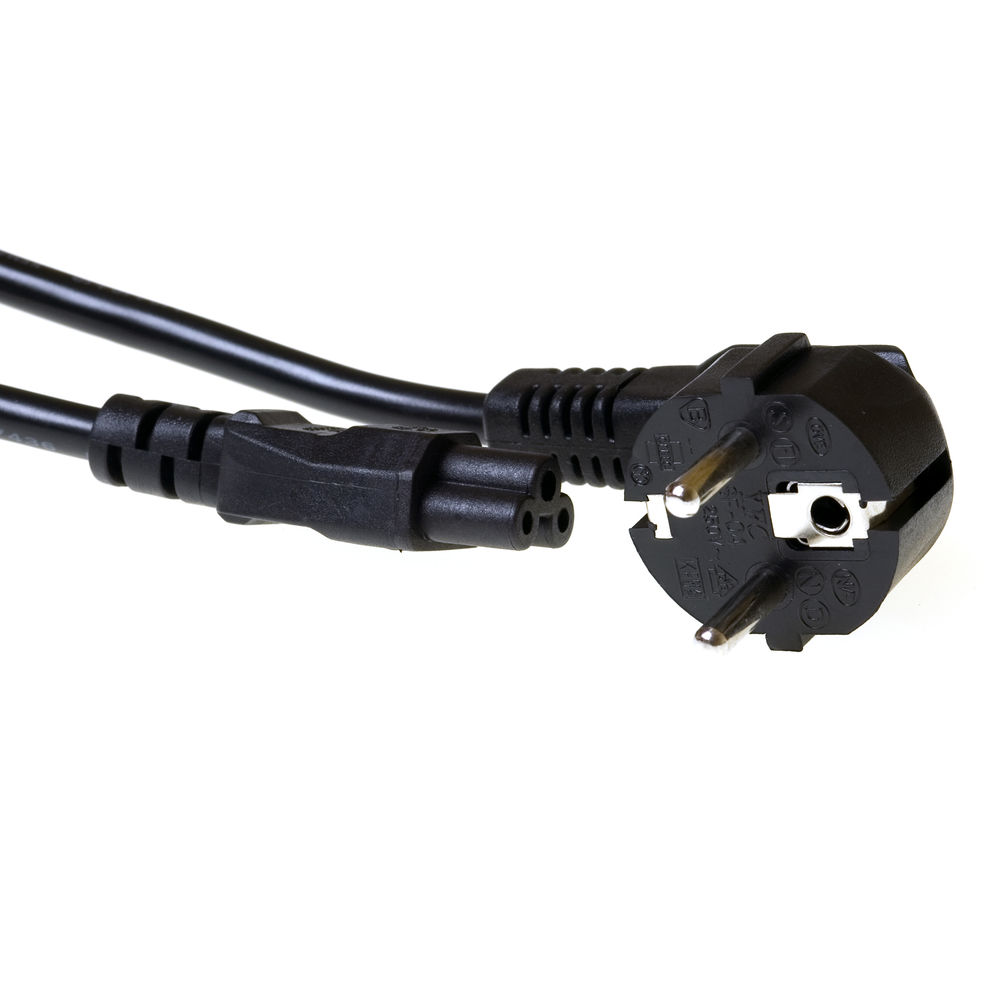 ACT AK5189 230V Stroomkabel Randaarde Stekker CEE7 7 C5 Zwart 10 meter