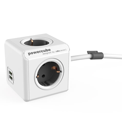 PowerCube usb 4-voudige stekkerdoos 1,5m