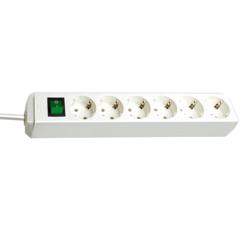 Brennenstuhl 1159520015 Eco Line PDU Stekkerdoos 6 Sockets met Schakelaar Wit 1,5 meter