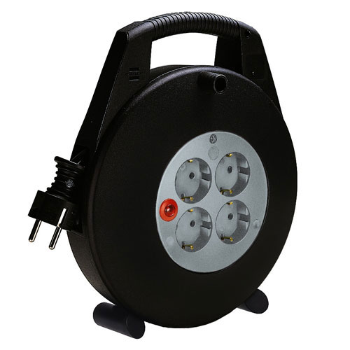 Brennenstuhl 1093200 Vario Line Stroomhaspel 4 sockets Zwart Blauw 10 meter