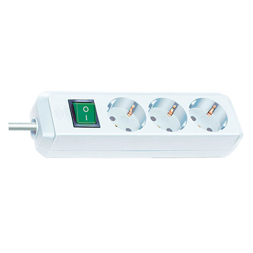 Brennenstuhl Eco-Line stekkerdoos met 3 contacten en schakelaar / wit - 5 meter