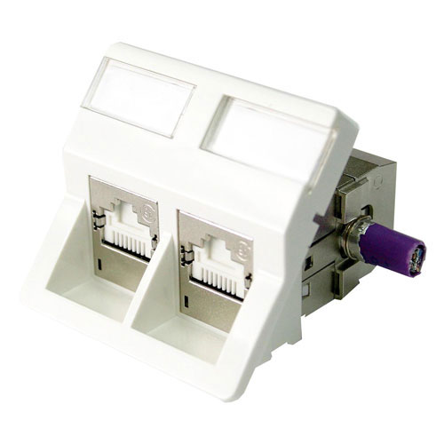 Molex WNC 00051 06 Molex PowerCAT 6A 2 x RJ45 shielded inbouw module , 50 x 50 mm