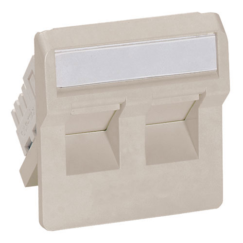 Molex WNC 00020 06 Molex PowerCAT 5E UTP 2 x RJ45 inbouw module, 50 x 50 mm
