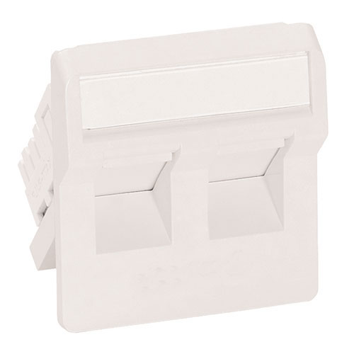 Molex WNC 00020 02 Molex PowerCAT 5E UTP 2 x RJ45 inbouw module, wit, 50 x 50 mm