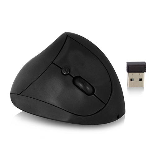 Ewent EW3150 Draadloze Ergonomische Muis USB Nano Ontvanger 1600 dpi Zwart