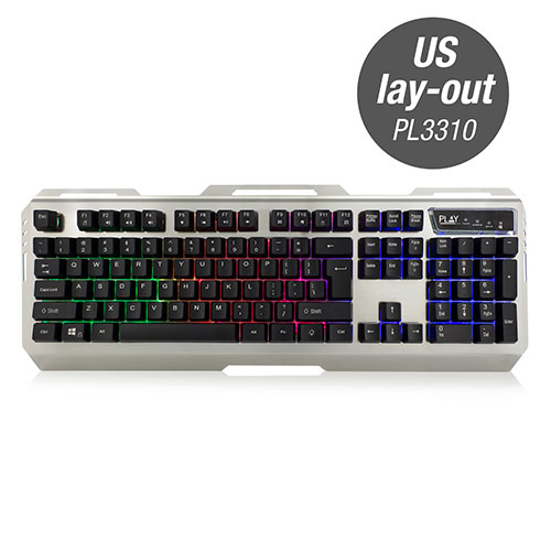 Ewent PL3310 Verlicht USB Metalen Gaming Toetsenbord Qwerty