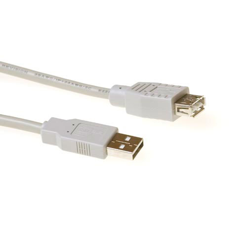 ACT SB2198 USB 2.0 A Male USB A Female Ivoor 50 cm