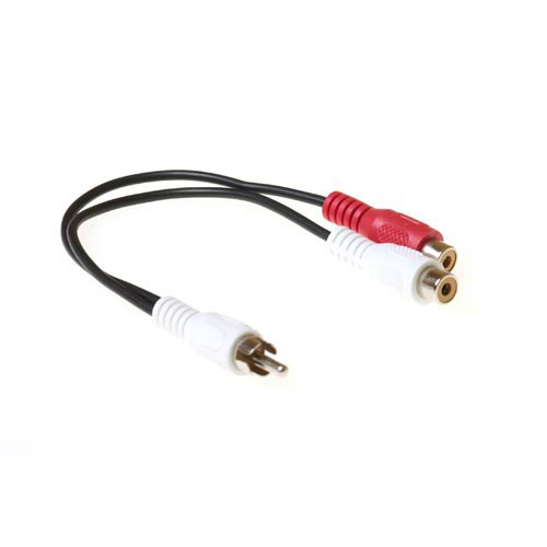 ACT AK2025 Audio Splitkabel 1x Tulp Male 2x Tulp Female 20 cm