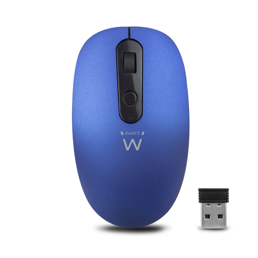 Ewent EW3228 Draadloze Muis USB Nano Ontvanger 1000dpi Blauw