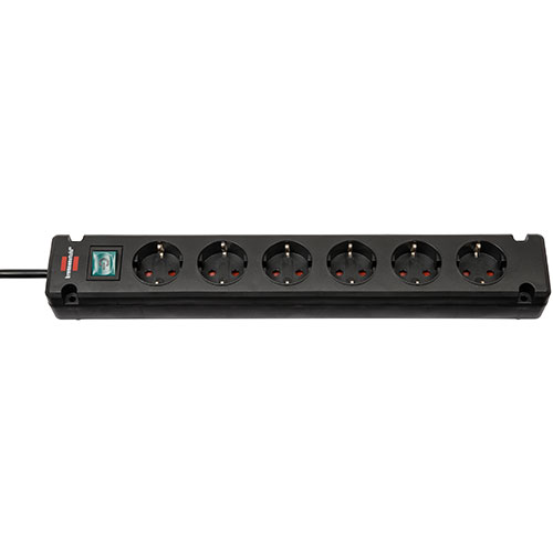 Brennenstuhl 1150650316 stekkerdoos 6AC-uitgangen 3m Zwart power uitbreiding