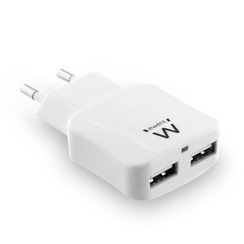 Ewent EW1302 Smart USB Lader 2 poorts 2.4A Wit