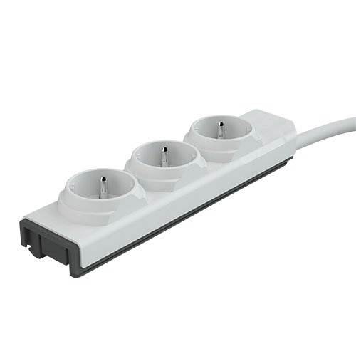 Allocacoc 10013 PSMDFR PowerStrip Stekkerdoos 3 Sockets Wit Grijs 1 meter