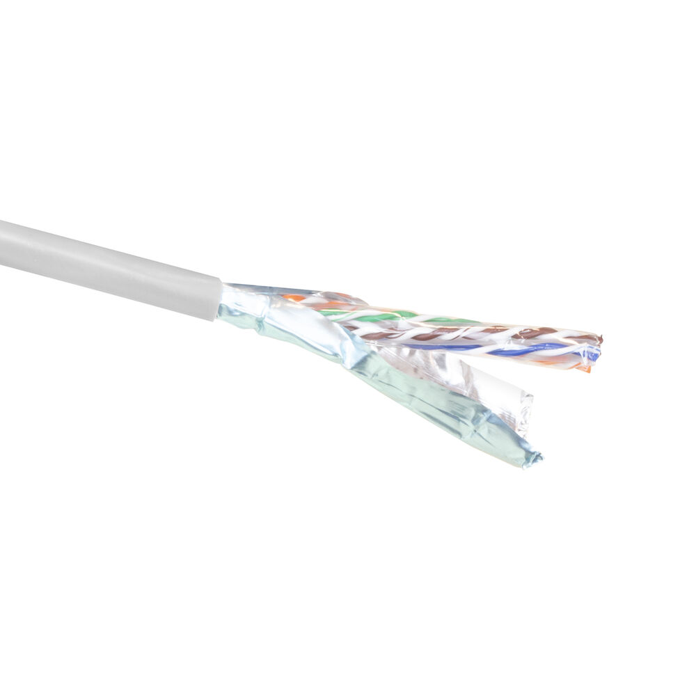 ACT FS6105 CAT6A F/UTP Massieve Installatiekabel | PVC | CPR Euroklasse ECA | 24AWG | Grijs | 500 meter