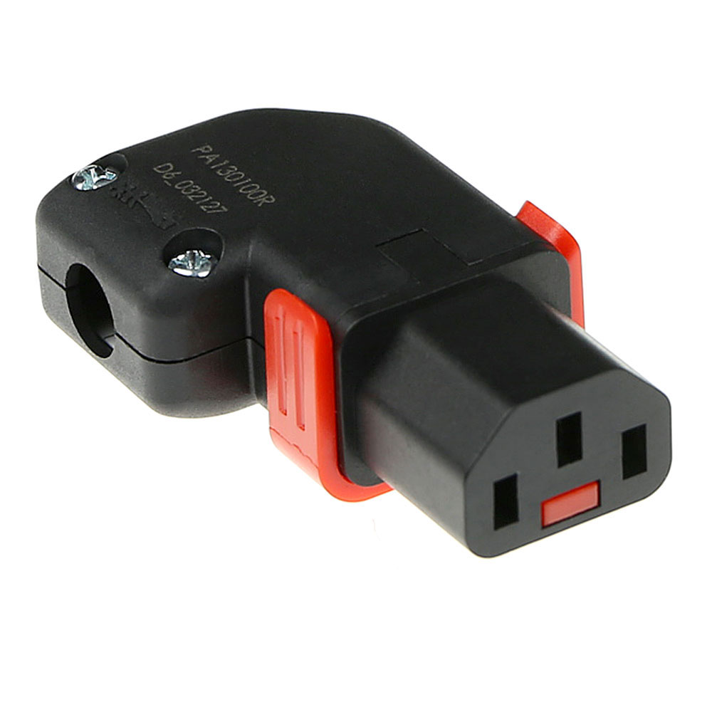 IEC Lock PA130100RBK C13 IEC Lock+ Rewirable Links/Rechts Haaks Connector