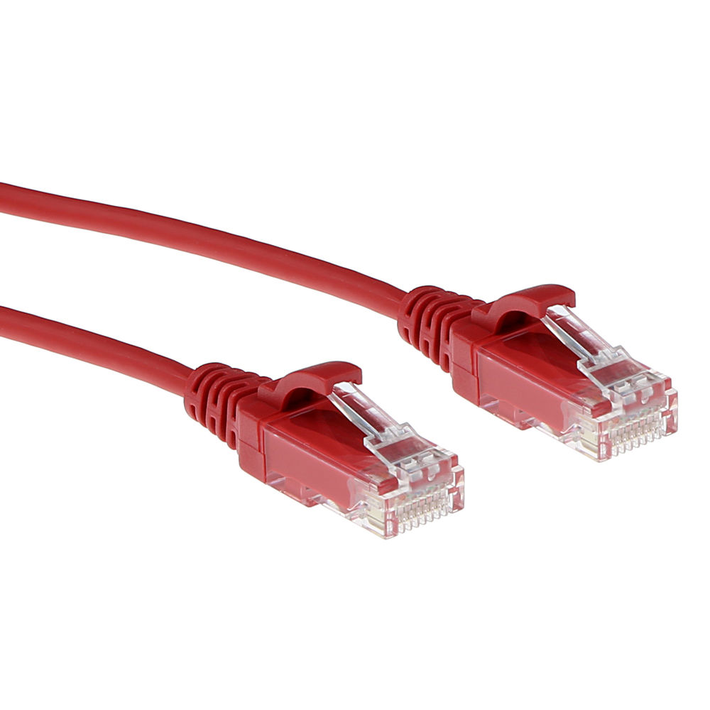 ACT DC9505 LSZH U/UTP CAT6 Datacenter Slimline Patchkabel Snagless | RJ45 Connectoren | Rood | 5 meter