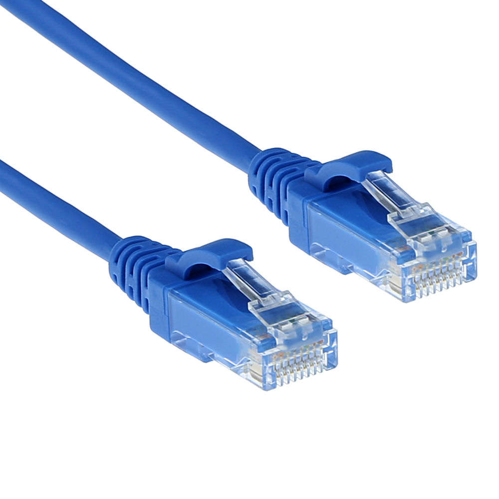 ACT DC9651 LSZH U/UTP CAT6 Datacenter Slimline Patchkabel Snagless | RJ45 Connectoren | Blauw | 1,5 meter