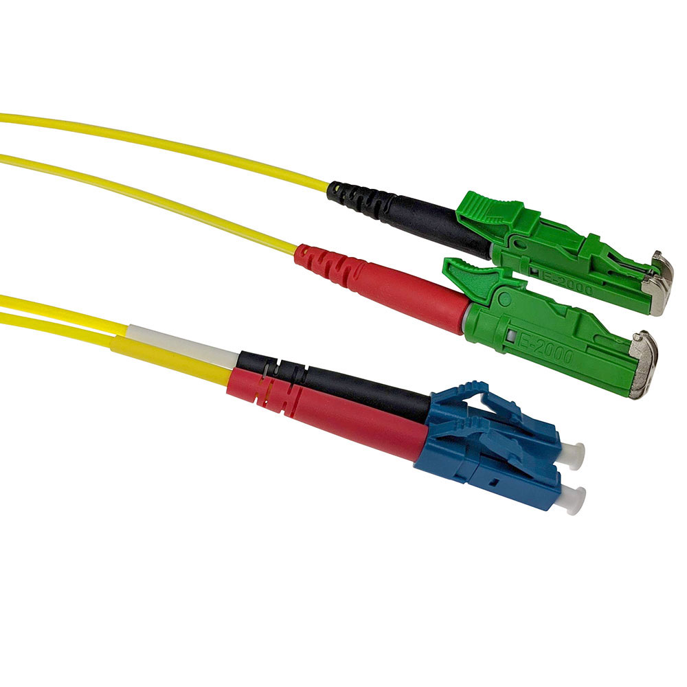 ACT RL3252 Glasvezel Patchkabel Duplex LSZH Singlemode E2000 APC LC UPC 9 125µm OS2 2,5 meter