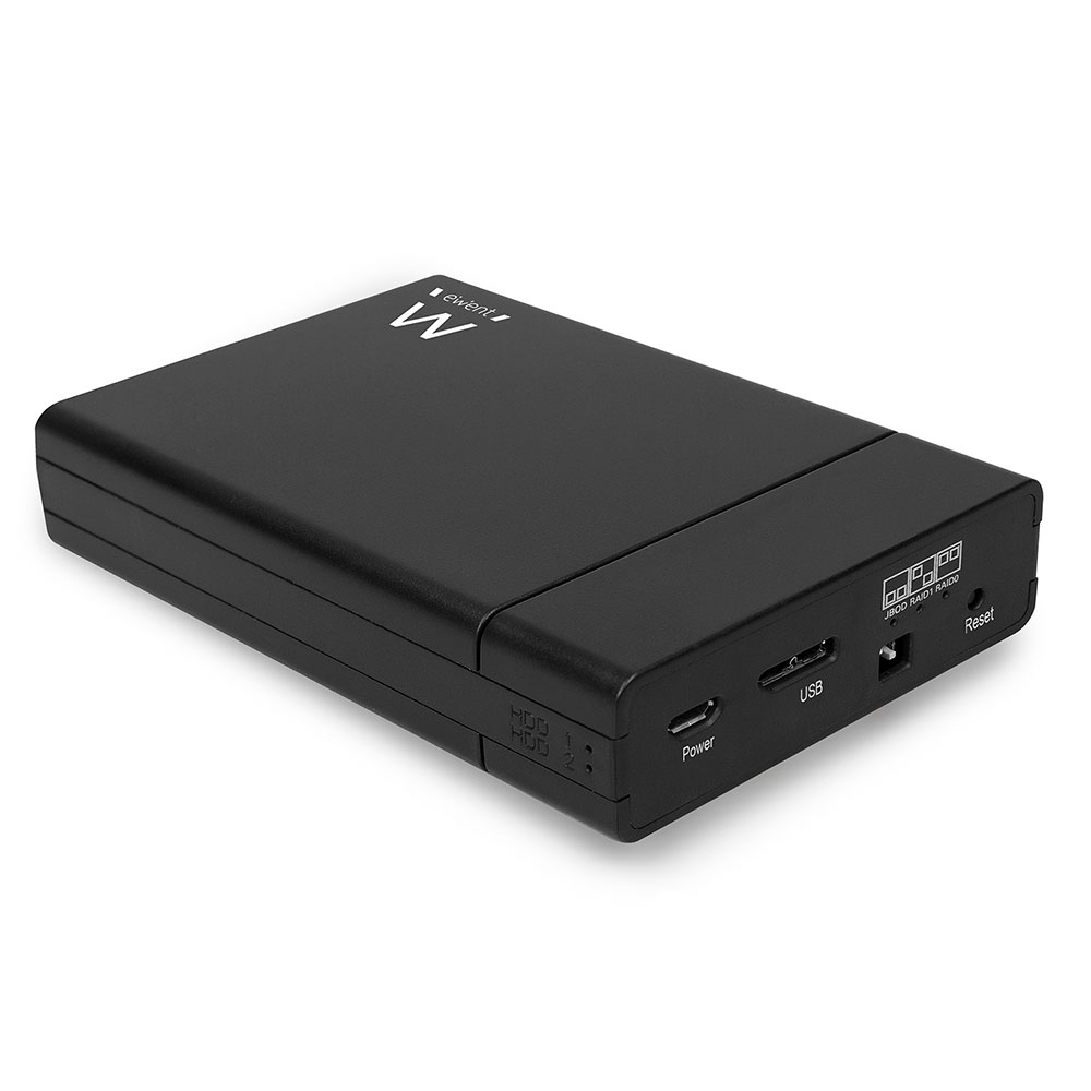 Ewent EW7043 2.5 Inch RAID SATA USB 3.0 Dual HDD SSD Behuizing