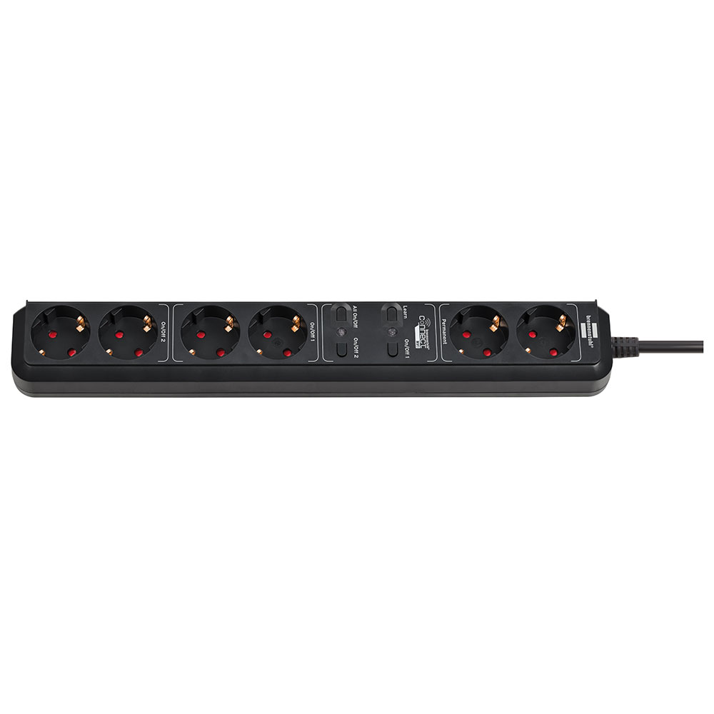 Brennenstuhl 1159760936 Smart Stekkerdoos | 6 sockets | Schakelaar | Zwart 1,5 meter