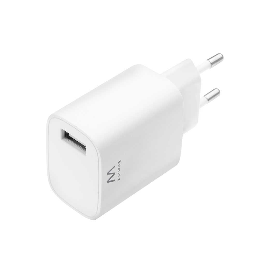 Ewent EW1301 Compacte USB Lader 1 Poort 2.4A 12W Wit