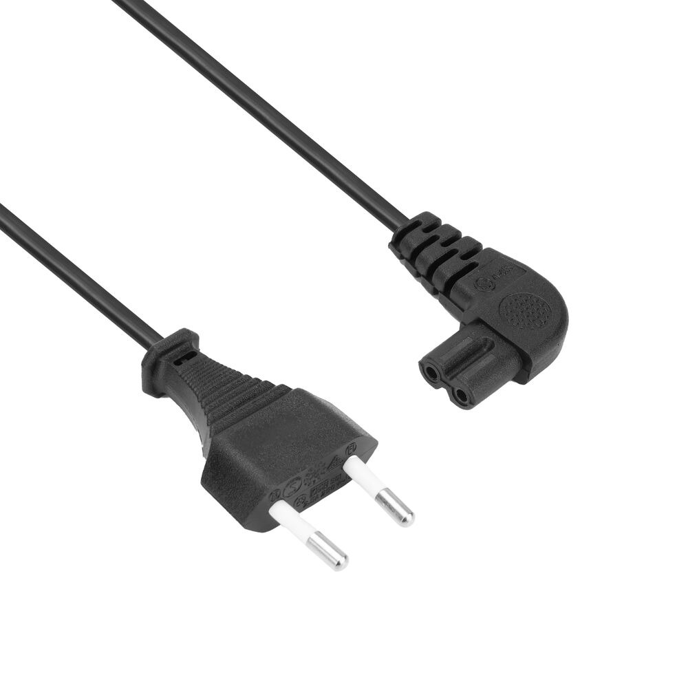ACT AK5420 230V Stroomkabel Euro Male C7 Female (Angled Left Right) 1 meter