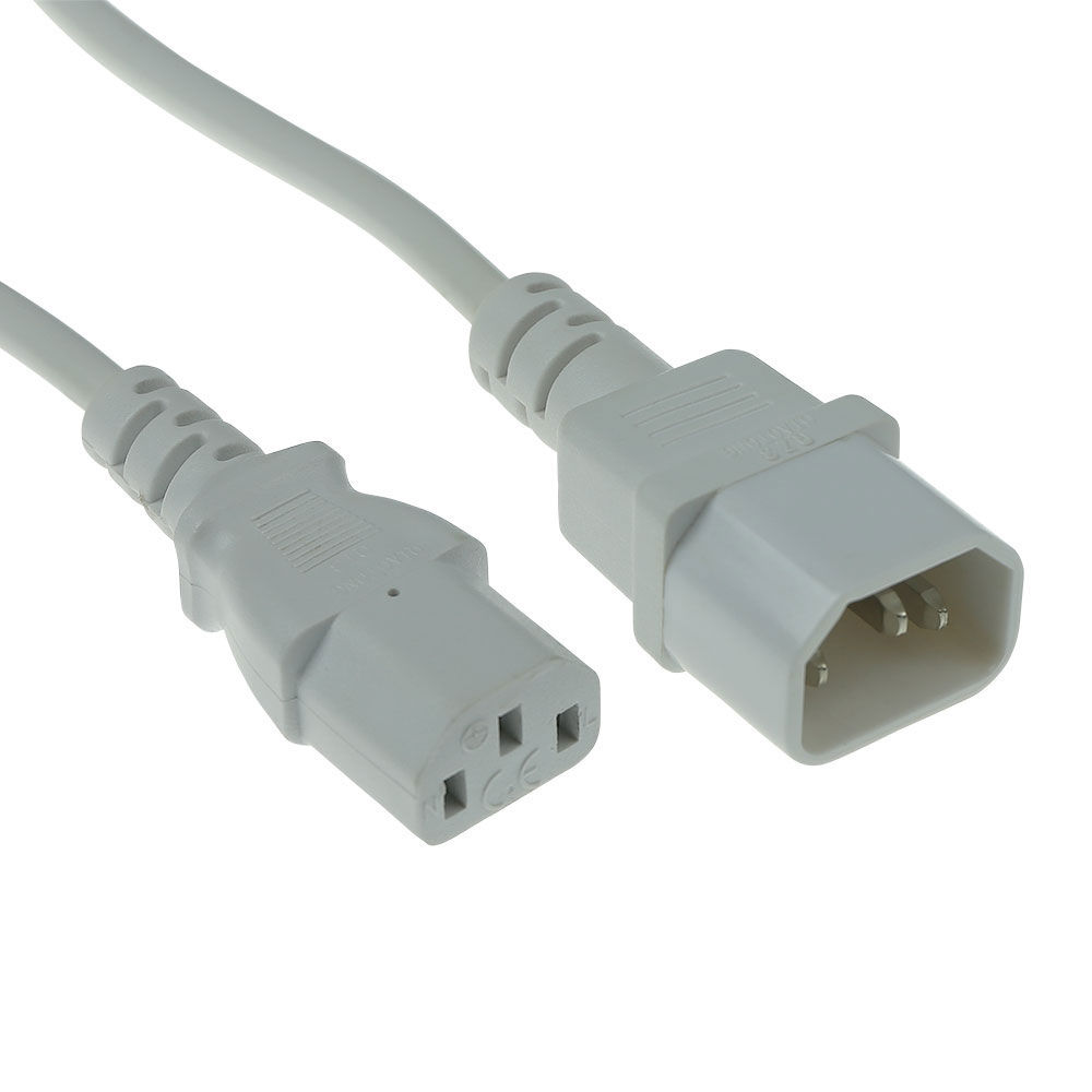 ACT AK5428 Stroomkabel C13 C14 Wit 5 meter