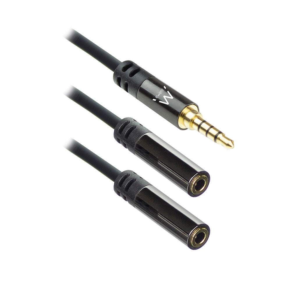Ewent EW9238 Adapterkabel 3.5mm Jack Headset 2x Female 1x Male