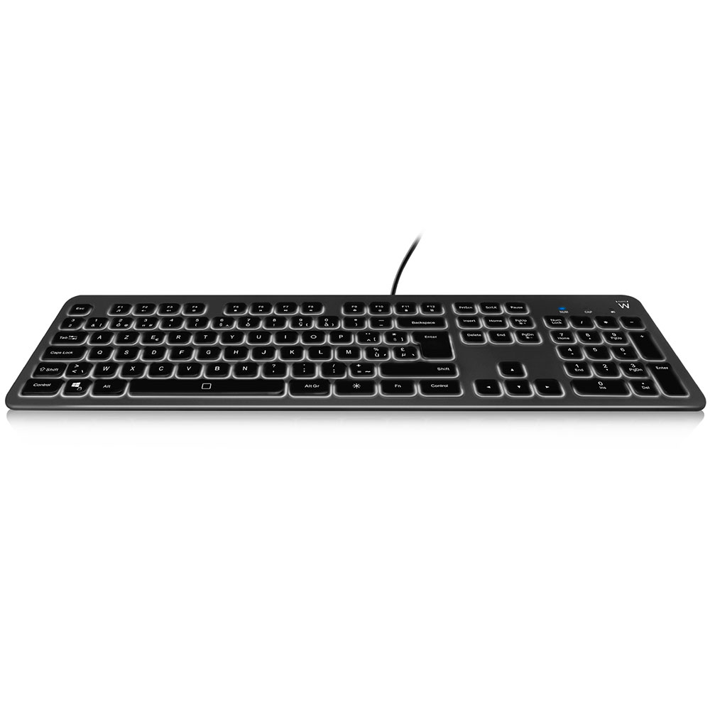 Scherm onwettig Mooie vrouw Ewent EW3266 Azerty Toetsenbord Verlicht