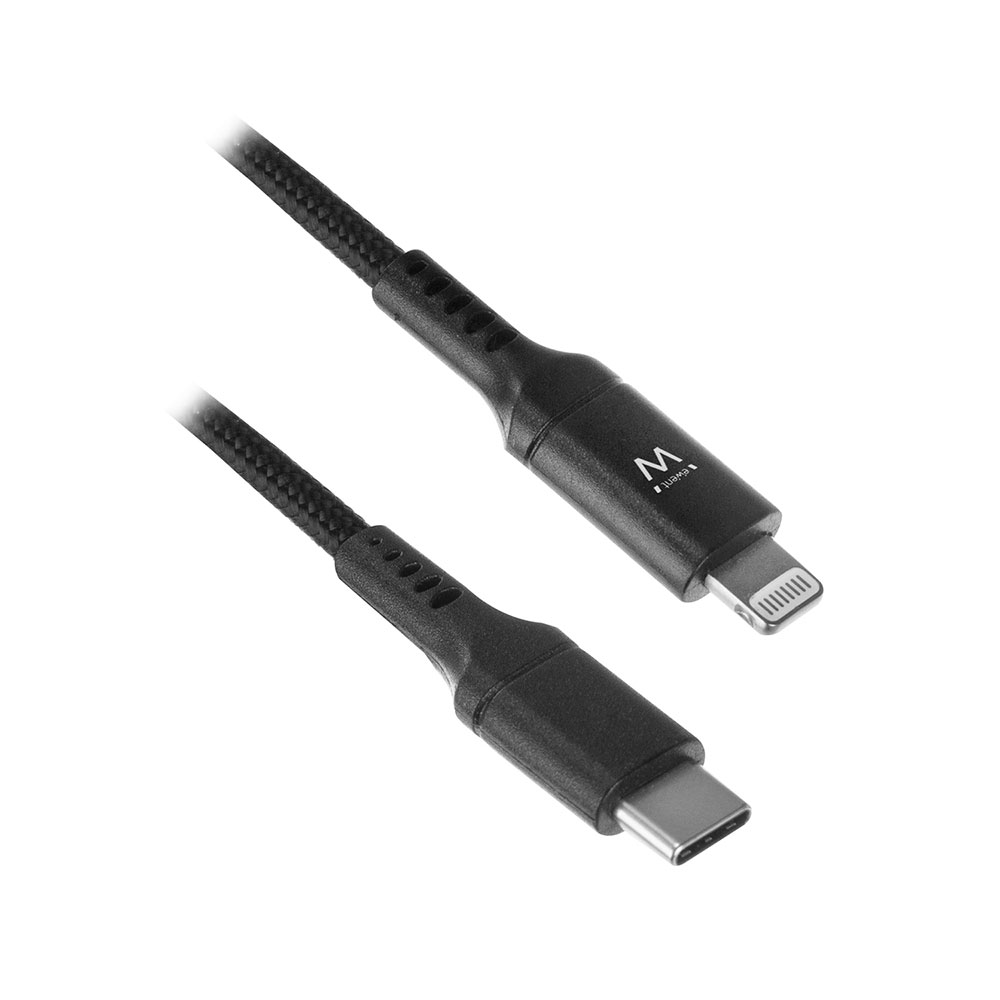 Ewent EW1378 USB C naar Apple Lightning | Laden Syncen | 1 meter | Zwart