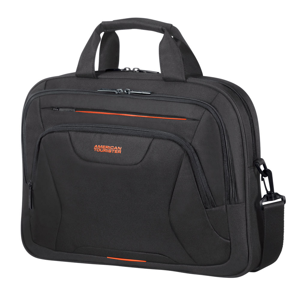 American Tourister 88532 1070 At Work Laptop Schoudertas Aktetas 15.6 Inch Black Orange
